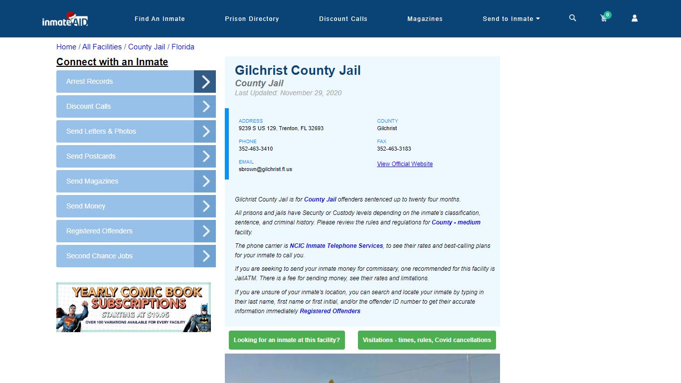 Gilchrist County Jail - Inmate Locator - Trenton, FL